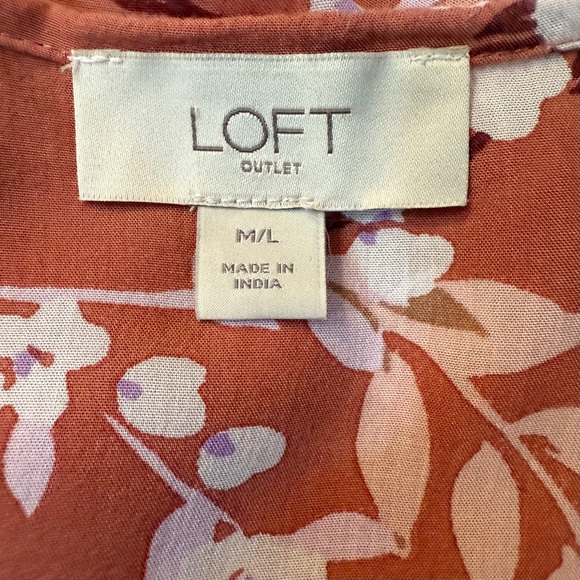 LOFT Outlet Dusty Pink Floral Open Front Kimono Wrap SKU0645 - Picture 7 of 8